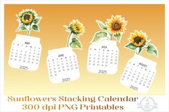 2025 Sunflowers Calendar Desktop PNG, Print Then Cut files Product Image 3