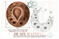 Daisies and Bees Hat Burning Design - Pyrography Product Image 1