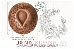 Peonies Hat Burning Design For Pyrography Product Image 1