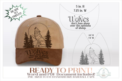 Wolf and Moon Baseball Cap Hat Burning Design Product Image 1