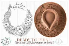 Peacock Hat Burning Design - For Pyrography Product Image 1