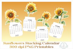 2025 Sunflowers Calendar Desktop PNG, Print Then Cut files Product Image 4