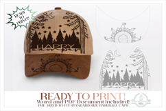 Happy Camper Quote Baseball Cap Hat Burning Product Image 1