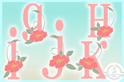 Floral and Leaves Letter Full Alphabet Bundle SVG Product Image 4