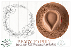 Magnolia Hat Burning Design - For Pyrography Product Image 1