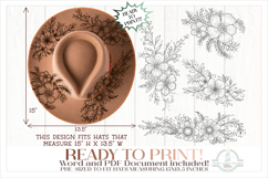 Floral and Leaves Hat Burning Design - Pyrography Product Image 1