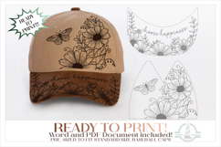 Choose Happiness Butterflies Baseball Cap Hat Burning Design Product Image 1