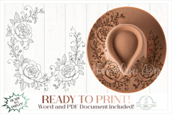 Roses Hat Burning Design - For Pyrography Product Image 1