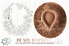 Birdhouse and Flowers Hat Burning Design - For Pyrography Product Image 1