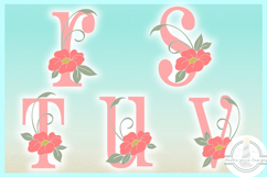 Floral and Leaves Letter Full Alphabet Bundle SVG Product Image 2