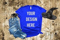 Blue Halloween T-Shirt Mockup Product Image 1