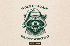 Funny Sarcastic Raccoon Morning SVG Cut File Design Product Image 1