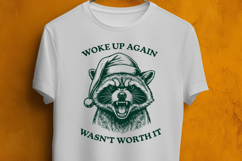 Funny Sarcastic Raccoon Morning SVG Cut File Design Product Image 3