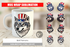Mug Wrap Wolf Patriotic Product Image 1