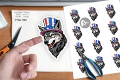 Wolf Patriotic Sticker Product Image 1