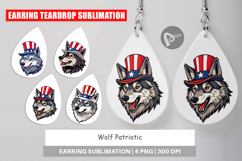 Earring Wolf Patriotic Product Image 1