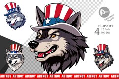 Wolf Patriotic Clipart Product Image 1