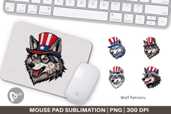Mouse Pad Wolf Patriotic Product Image 1