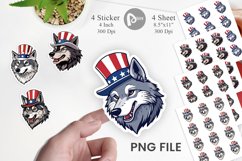 Wolf Patriotic Sticker Product Image 1