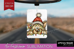 Wolf Tangled In Christmas Lights Air Freshener PNG Funny Product Image 1