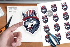 Wolf Patriotic Sticker Product Image 1