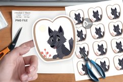 Sticker Heart Wolf Product Image 1