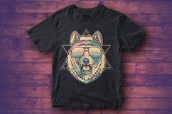 Wolf angry colorful wearing a eyeglasses vector illustration Product Image 2