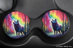 Wolf Car Coasters  Watercolor Wolf Sublimation Coasters Png