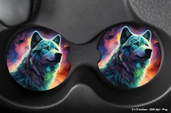 Wolf Car Coasters  Watercolor Wolf Sublimation Coasters Png