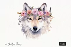 Watercolor Wolf Clipart | Watercolor Animal PNG Product Image 1