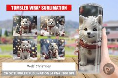 Tumbler Sublimation Wolf Christmas Product Image 1