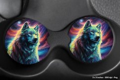 Wolf Coasters Png | Watercolor Wolf Car Coasters Sublimation