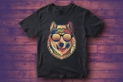 Wolf colorful wearing a eyeglasses vector illustration Product Image 2