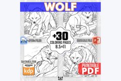 30 Wolf Coloring Pages for Kids Adult Colouring Book Product Image 1