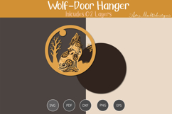 Wolf Door Hanger Laser cut Product Image 2