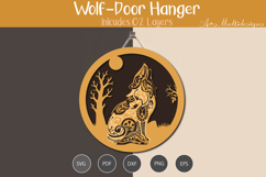 Wolf Door Hanger Laser cut Product Image 3