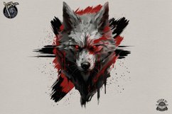 Trash wolf tattoo inspired design, custom artwork Product Image 2