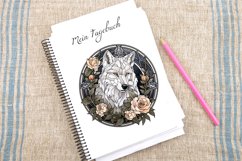 Watercolor Wolf Flower Stained Glass Clipart Bundle Product Image 3