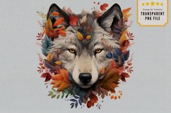 Grey wolf, custom artwork, Autumn leaves Product Image 2