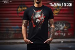 Trash wolf tattoo inspired design, custom artwork Product Image 1