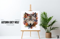 Grey wolf, custom artwork, Autumn leaves Product Image 1