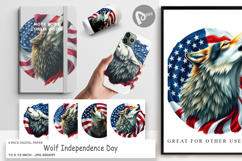 Digital Paper Wolf 4th of July Product Image 1