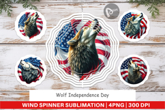 Wind Spinner Wolf 4th of July Product Image 1