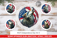 Wind Spinner Wolf 4th of July Product Image 1