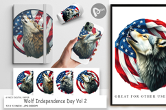 Digital Paper Wolf 4th of July Product Image 1
