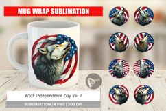 Mug Wrap Wolf 4th of July Product Image 1