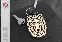 Wolf Couple Keychain SVG, Laser Cut Engraved Gift Product Image 1
