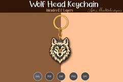 Wolf head keychain SVG Product Image 2