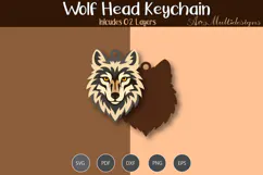 Wolf head keychain SVG Product Image 3