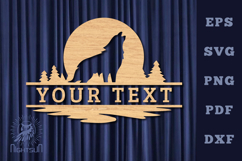 Wolf Lasercut Split Monogram SVG Product Image 1